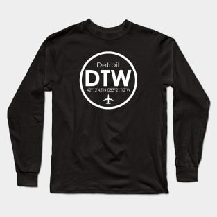 DTW, Detroit Metropolitan Wayne County Airport Long Sleeve T-Shirt